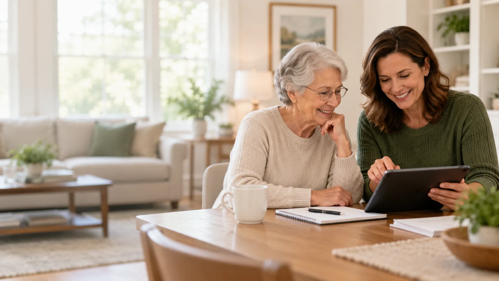 Family helping an older loved one plan for aging in place